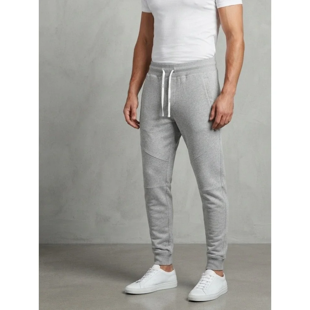 AllSaints Grey Slim Fit Drawstring Cotton Jogger Sweatpants Medium